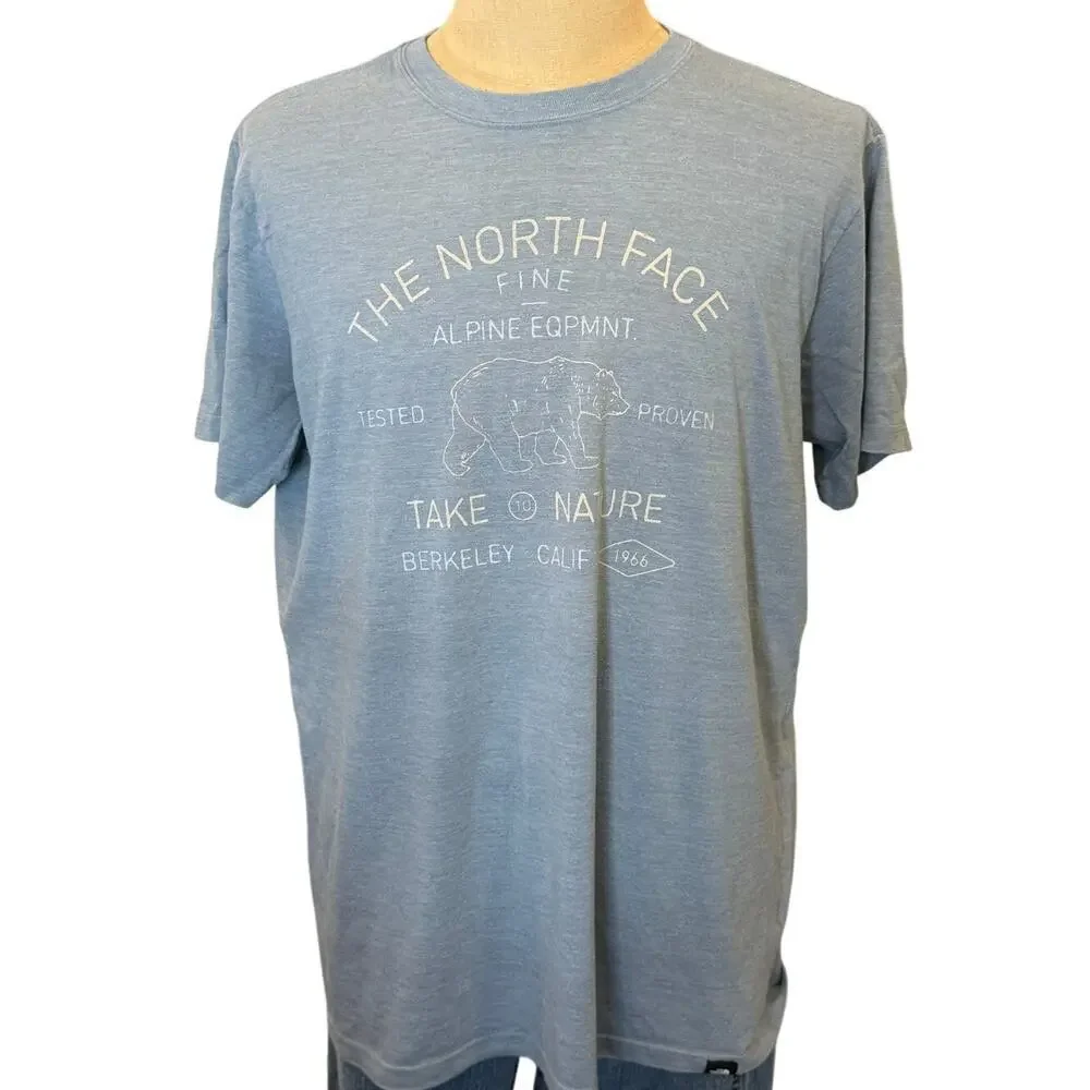 THE NORTH FACE Tee T-Shirt Dusty Blue Men's size XL Outdoors Hiking Camping